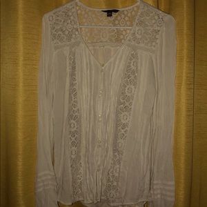 long sleeve, lace, blouse